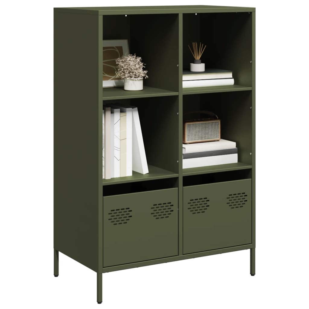 Hoge kast 68x39x103,5 cm staal olijfgroen - AllerleiShop