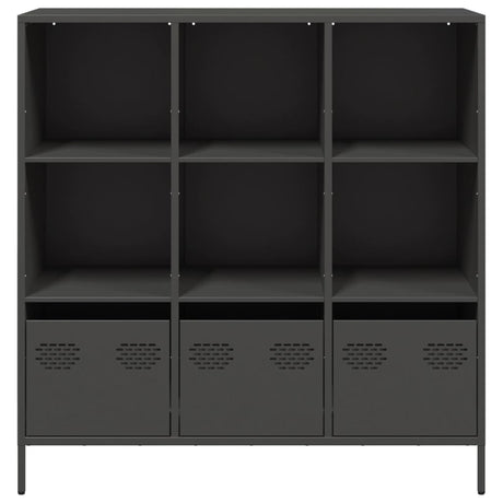 Hoge kast 101,5x39x103,5 cm staal zwart - AllerleiShop