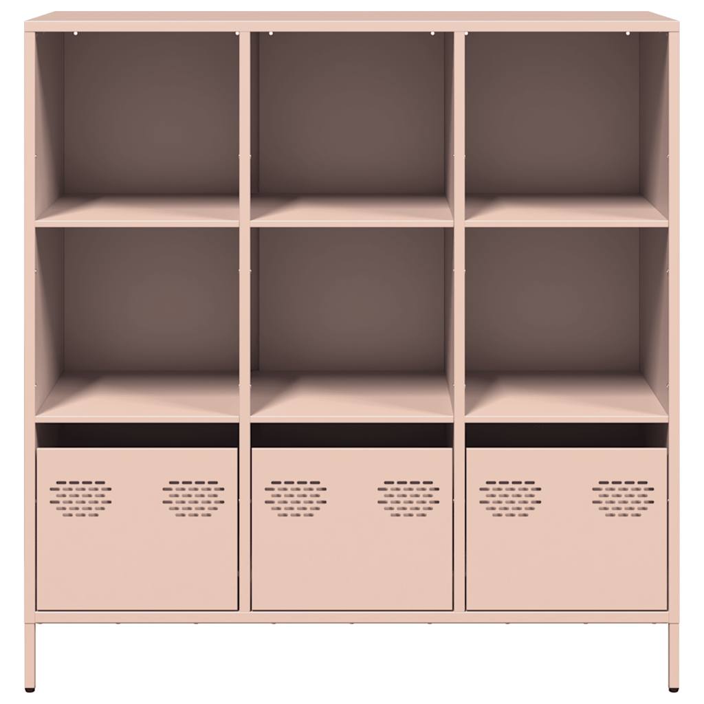 Hoge kast 101,5x39x103,5 cm staal roze - AllerleiShop