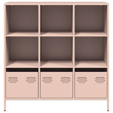 Hoge kast 101,5x39x103,5 cm staal roze - AllerleiShop