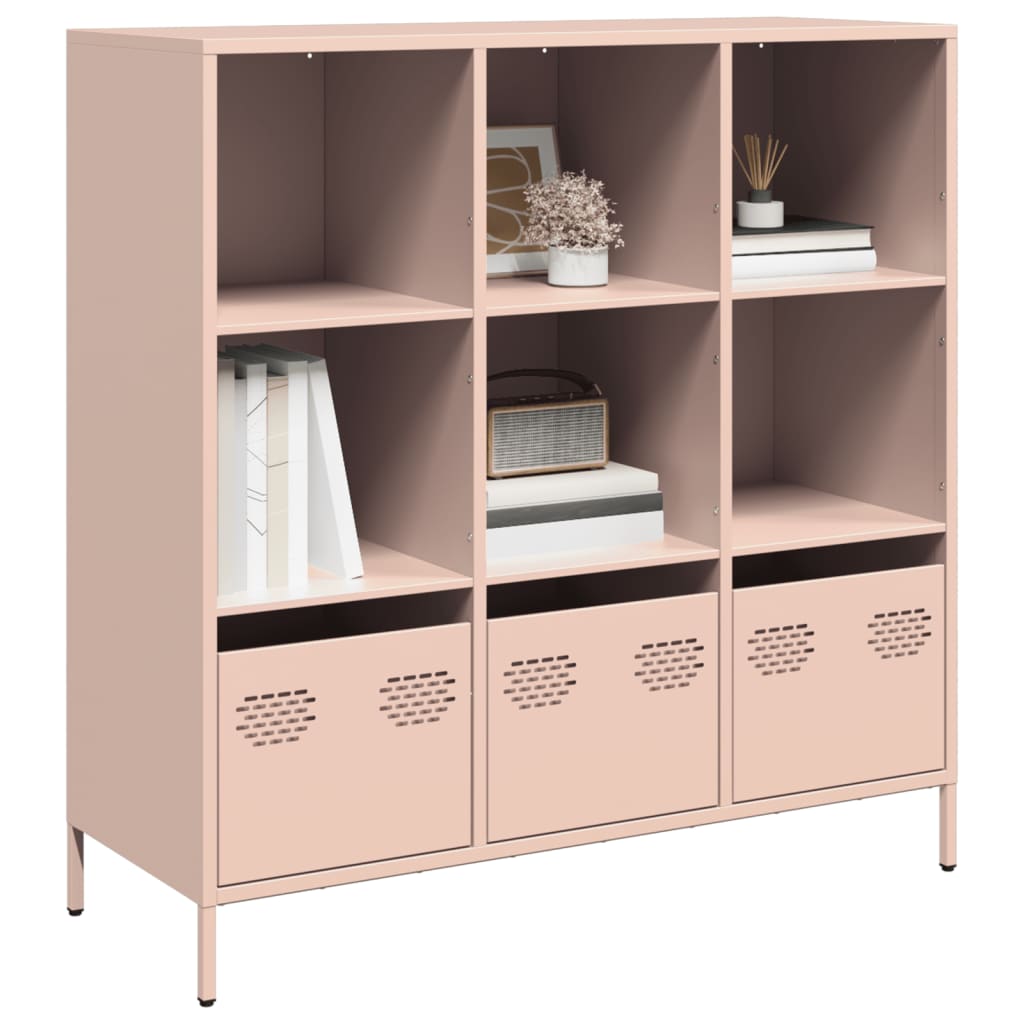 Hoge kast 101,5x39x103,5 cm staal roze - AllerleiShop