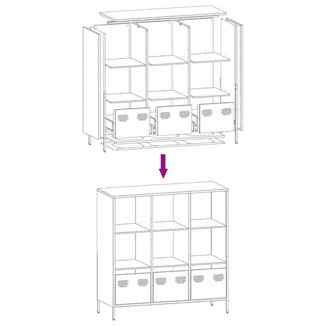 Hoge kast 101,5x39x103,5 cm staal antracietkleurig - AllerleiShop