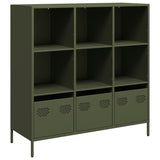 Hoge kast 101,5x39x103,5 cm staal olijfgroen - AllerleiShop