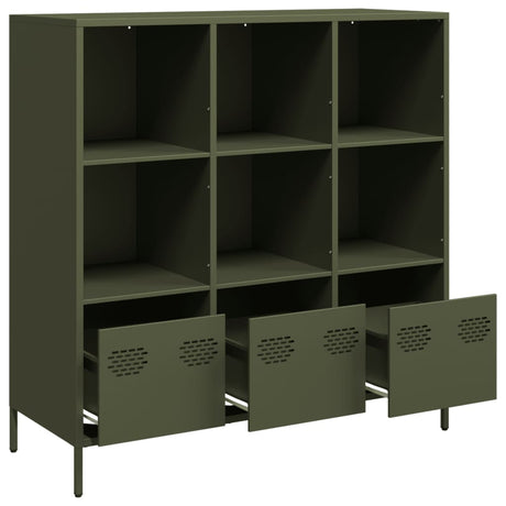 Hoge kast 101,5x39x103,5 cm staal olijfgroen - AllerleiShop