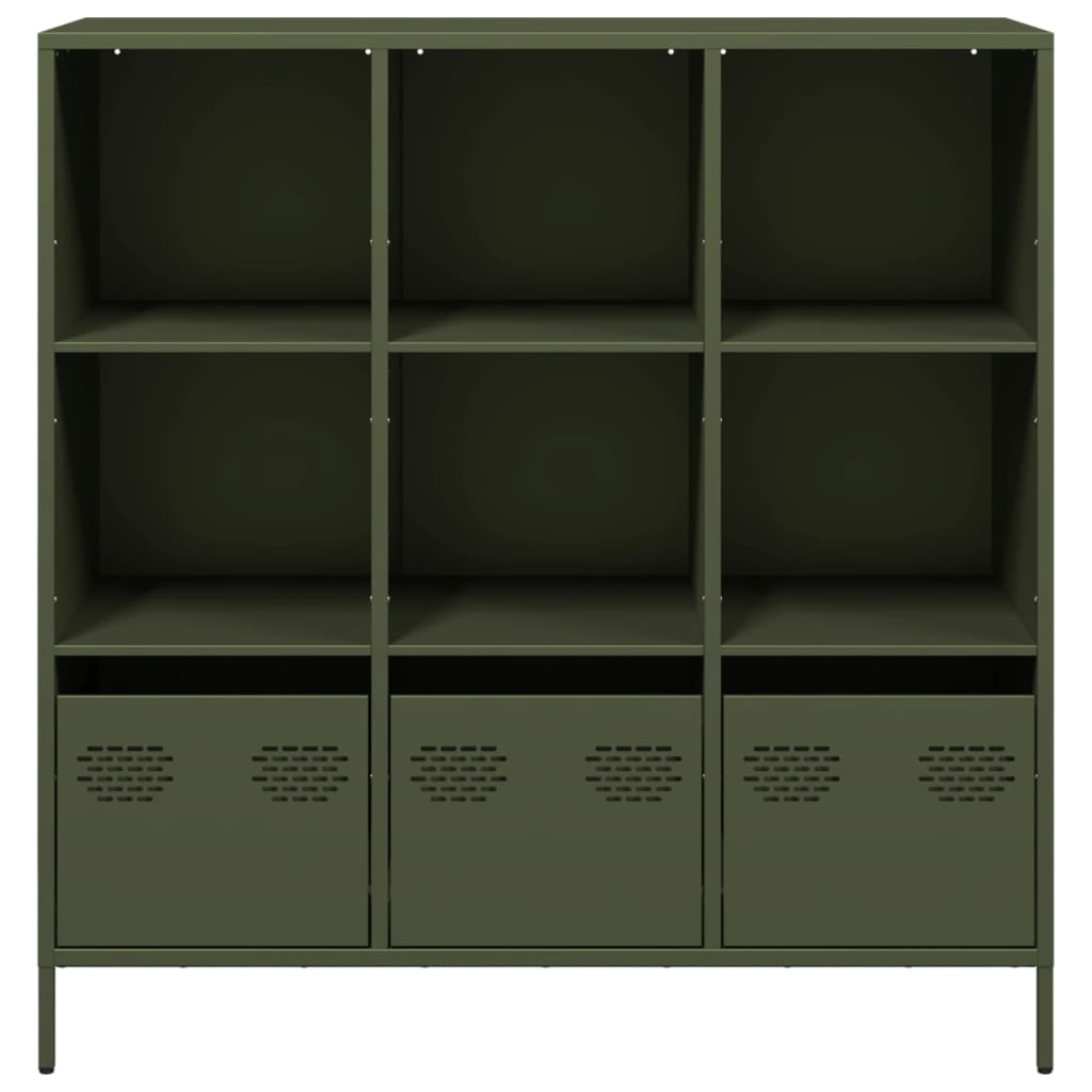 Hoge kast 101,5x39x103,5 cm staal olijfgroen - AllerleiShop