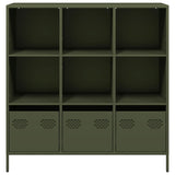 Hoge kast 101,5x39x103,5 cm staal olijfgroen - AllerleiShop