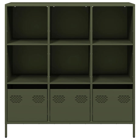 Hoge kast 101,5x39x103,5 cm staal olijfgroen - AllerleiShop