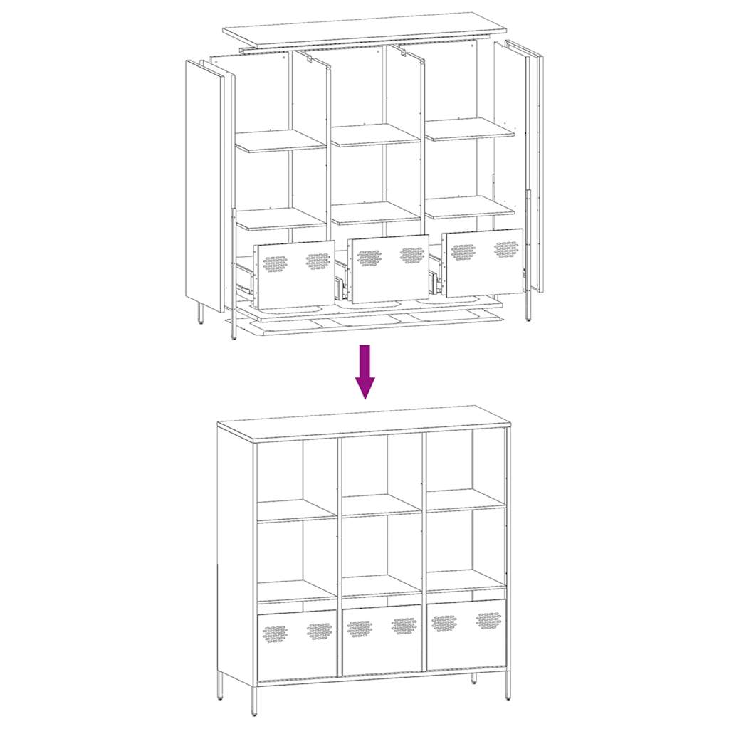 Hoge kast 101,5x39x103,5 cm staal wit - AllerleiShop