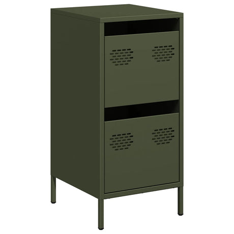 Dressoir 35x39x73,5 cm koudgewalst staal olijfgroen - AllerleiShop