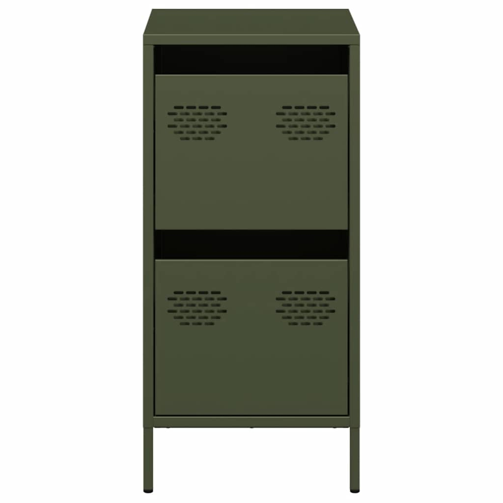 Dressoir 35x39x73,5 cm koudgewalst staal olijfgroen - AllerleiShop