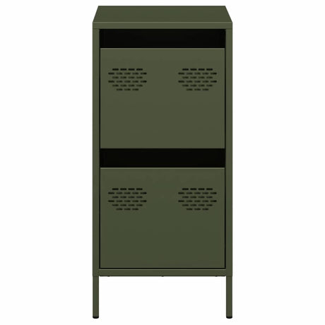 Dressoir 35x39x73,5 cm koudgewalst staal olijfgroen - AllerleiShop