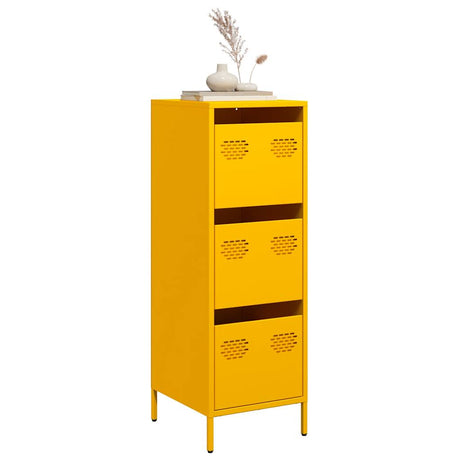 Hoge kast 39x35x103,5 cm staal mosterdgeel - AllerleiShop