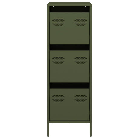 Hoge kast 39x35x103,5 cm staal olijfgroen - AllerleiShop