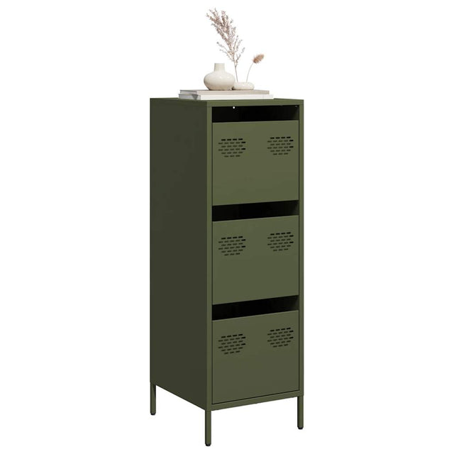 Hoge kast 39x35x103,5 cm staal olijfgroen - AllerleiShop