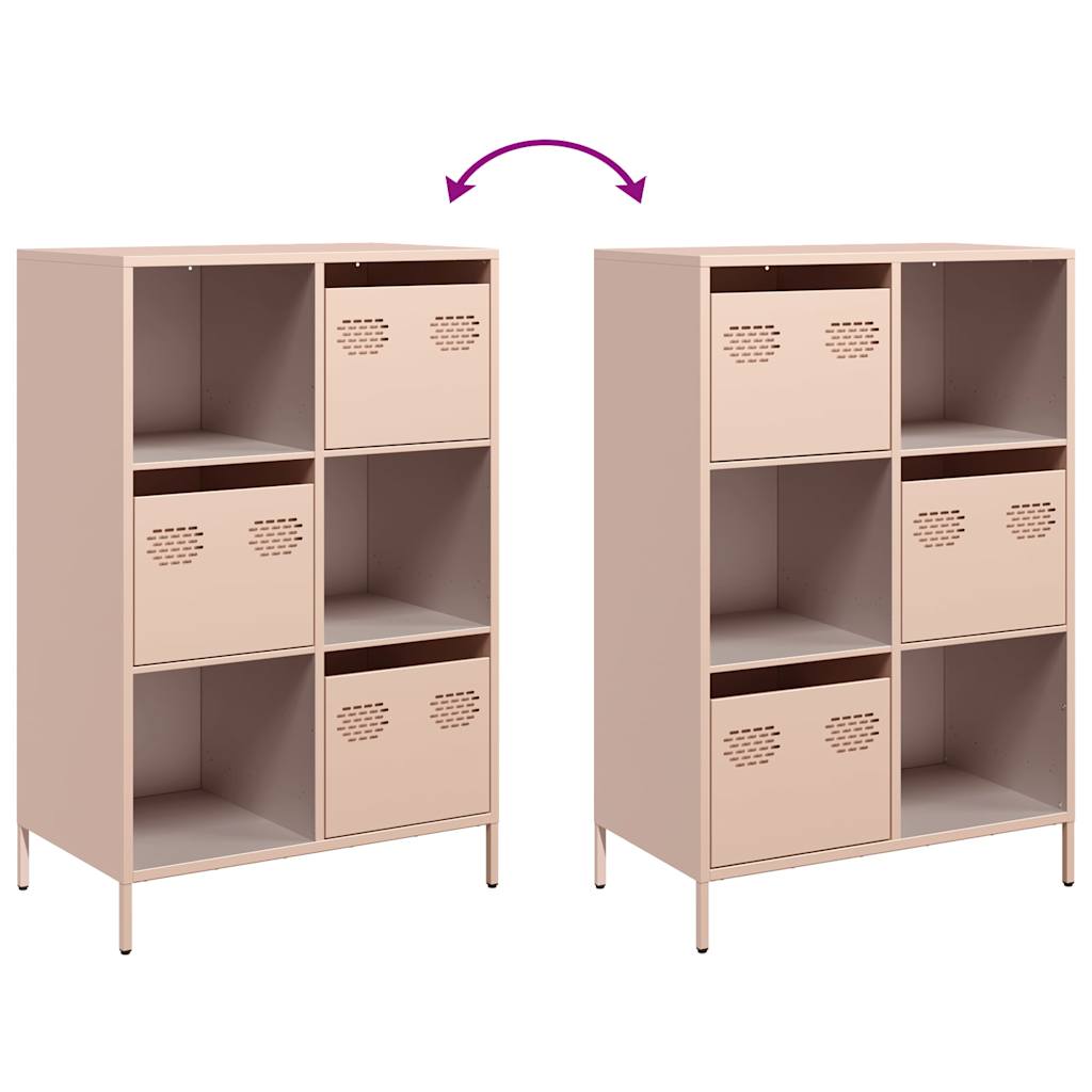 Hoge kast 68x39x103,5 cm staal roze - AllerleiShop