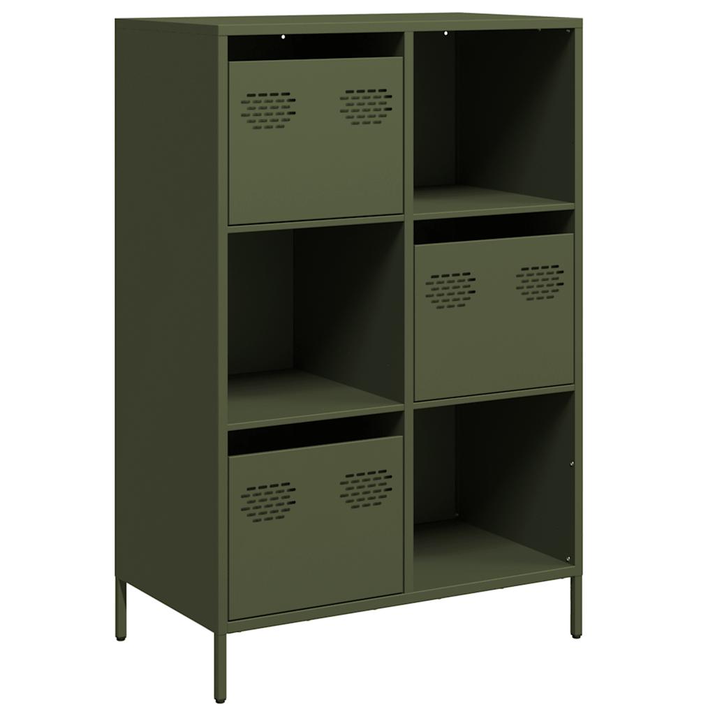 Hoge kast 68x39x103,5 cm staal olijfgroen - AllerleiShop