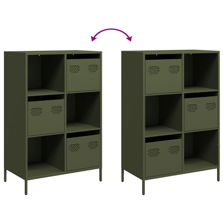 Hoge kast 68x39x103,5 cm staal olijfgroen - AllerleiShop