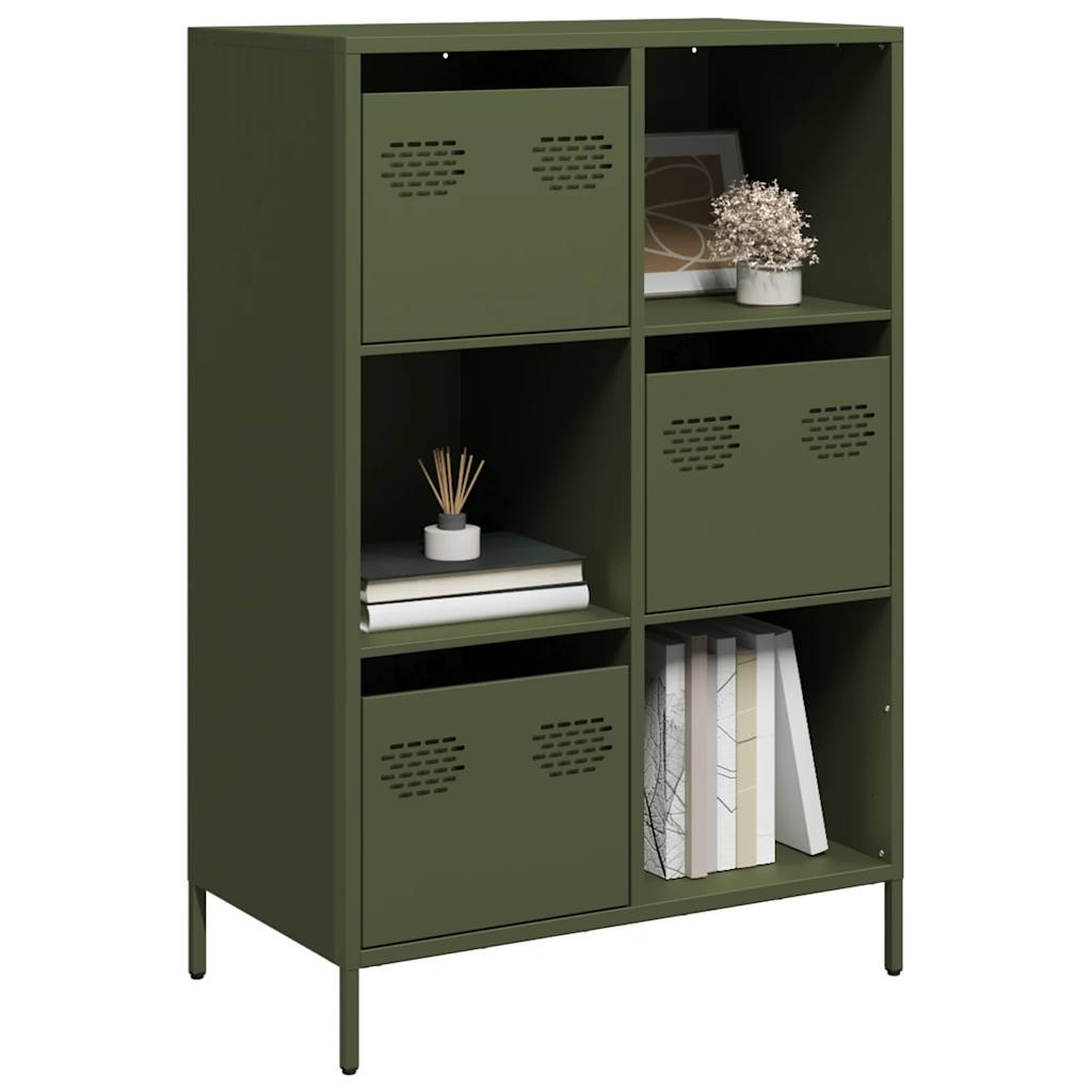 Hoge kast 68x39x103,5 cm staal olijfgroen - AllerleiShop