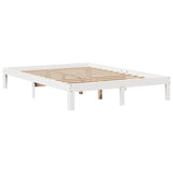 Bedframe met lades massief grenenhout wit 140x200 cm