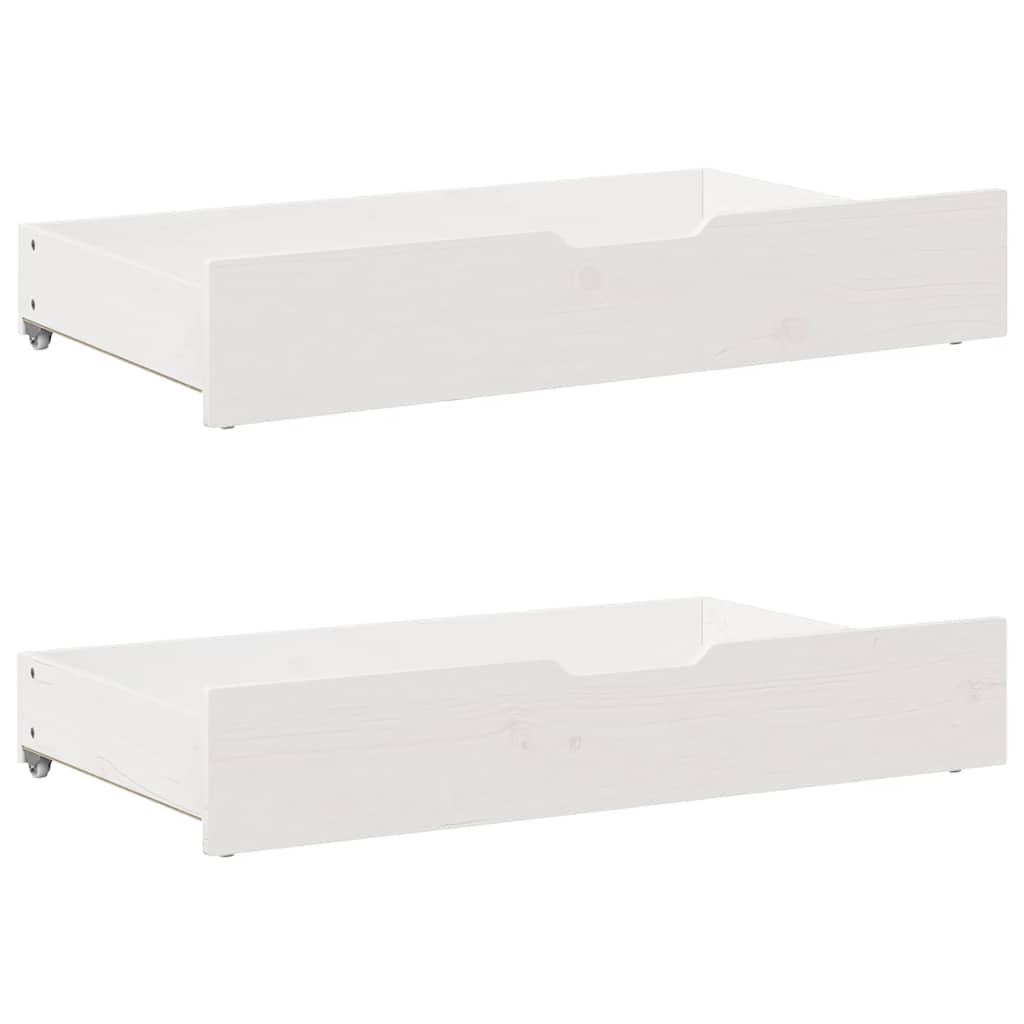 Bedframe met lades massief grenenhout wit 140x200 cm