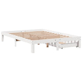 Bedframe met lades massief grenenhout wit 140x200 cm