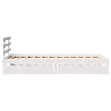 Bedframe met lades massief grenenhout wit 100x200 cm