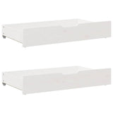 Bedframe met lades massief grenenhout wit 100x200 cm