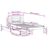 Bedframe met lades massief grenenhout wit 100x200 cm