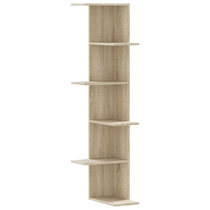 Hoekwandschap 36,5x36,5x140 cm bewerkt hout sonoma eikenkleurig - AllerleiShop