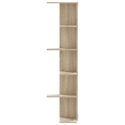 Hoekwandschap 36,5x36,5x140 cm bewerkt hout sonoma eikenkleurig - AllerleiShop