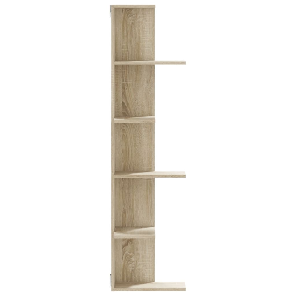 Hoekwandschap 36,5x36,5x140 cm bewerkt hout sonoma eikenkleurig - AllerleiShop