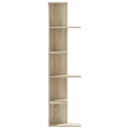 Hoekwandschap 36,5x36,5x140 cm bewerkt hout sonoma eikenkleurig - AllerleiShop