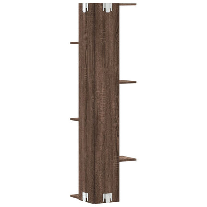 Hoekwandschap 36,5x36,5x140 cm bewerkt hout bruin eikenkleurig - AllerleiShop