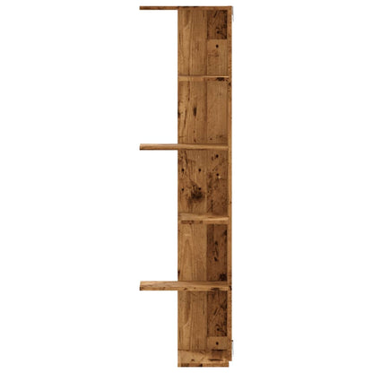 Hoekwandschap 36,5x36,5x140 cm bewerkt hout out houtkleurig - AllerleiShop