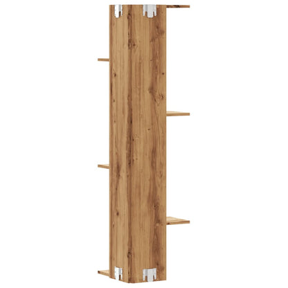 Hoekwandschap 36,5x36,5x140 cm bewerkt hout artisanaal eiken - AllerleiShop