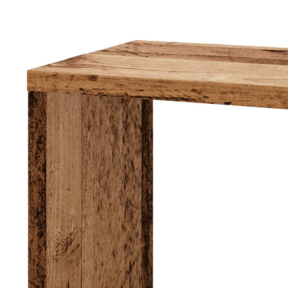 Hoekwandschap 45x45x147 cm bewerkt hout out houtkleurig - AllerleiShop