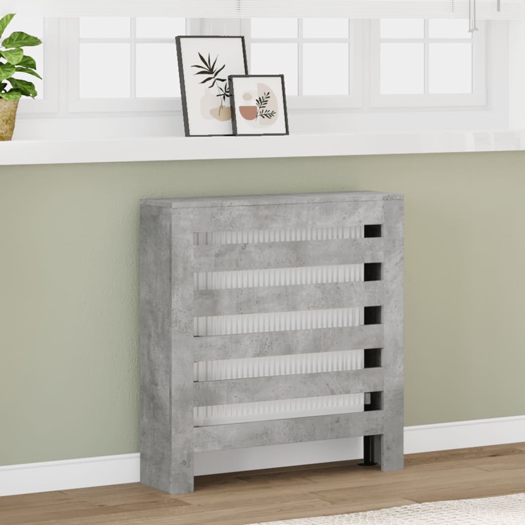 Radiatorombouw 78x20x82 cm bewerkt hout betongrijs - AllerleiShop