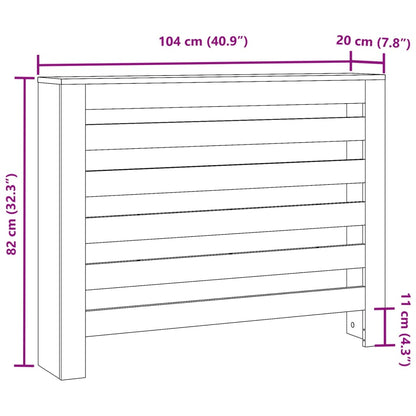 Radiatorombouw 104x20x82 cm bewerkt hout zwart - AllerleiShop