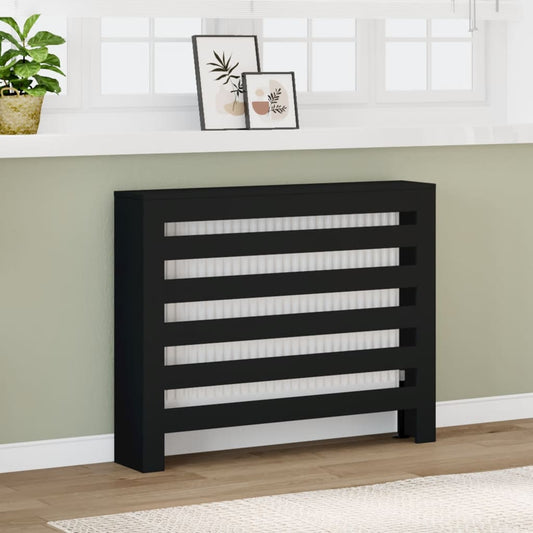 Radiatorombouw 104x20x82 cm bewerkt hout zwart - AllerleiShop