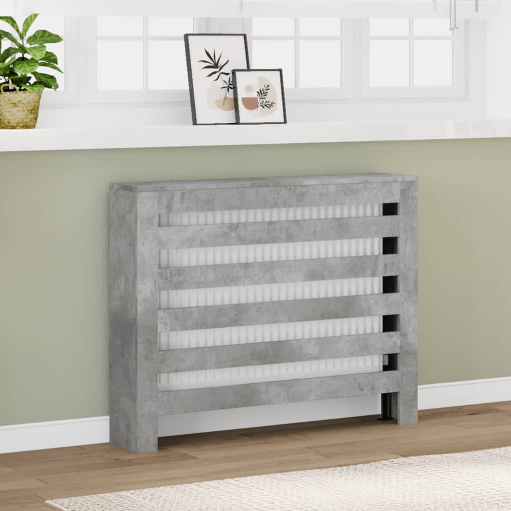 Radiatorombouw 104x20x82 cm bewerkt hout betongrijs - AllerleiShop