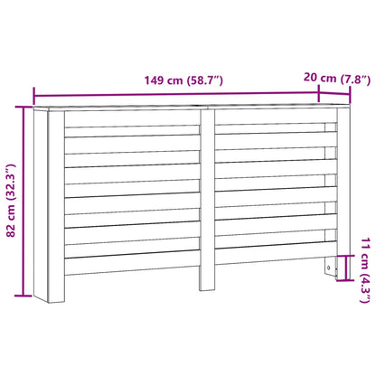 Radiatorombouw 149x20x82 cm bewerkt hout wit - AllerleiShop