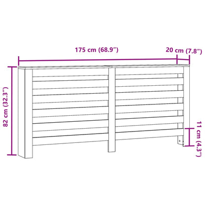 Radiatorombouw 175x20x82 cm bewerkt hout oud hout - AllerleiShop