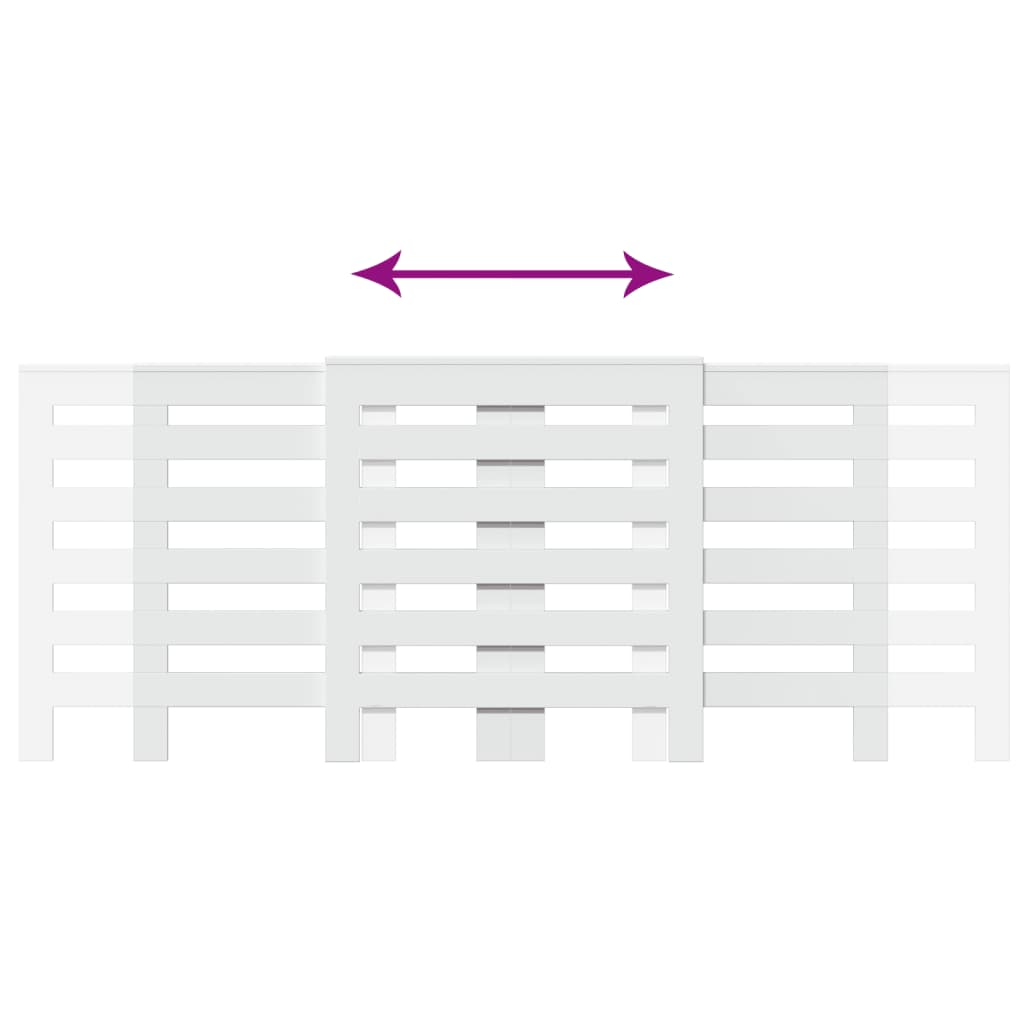 Radiatorombouw 205x21,5x83,5 cm bewerkt hout wit - AllerleiShop