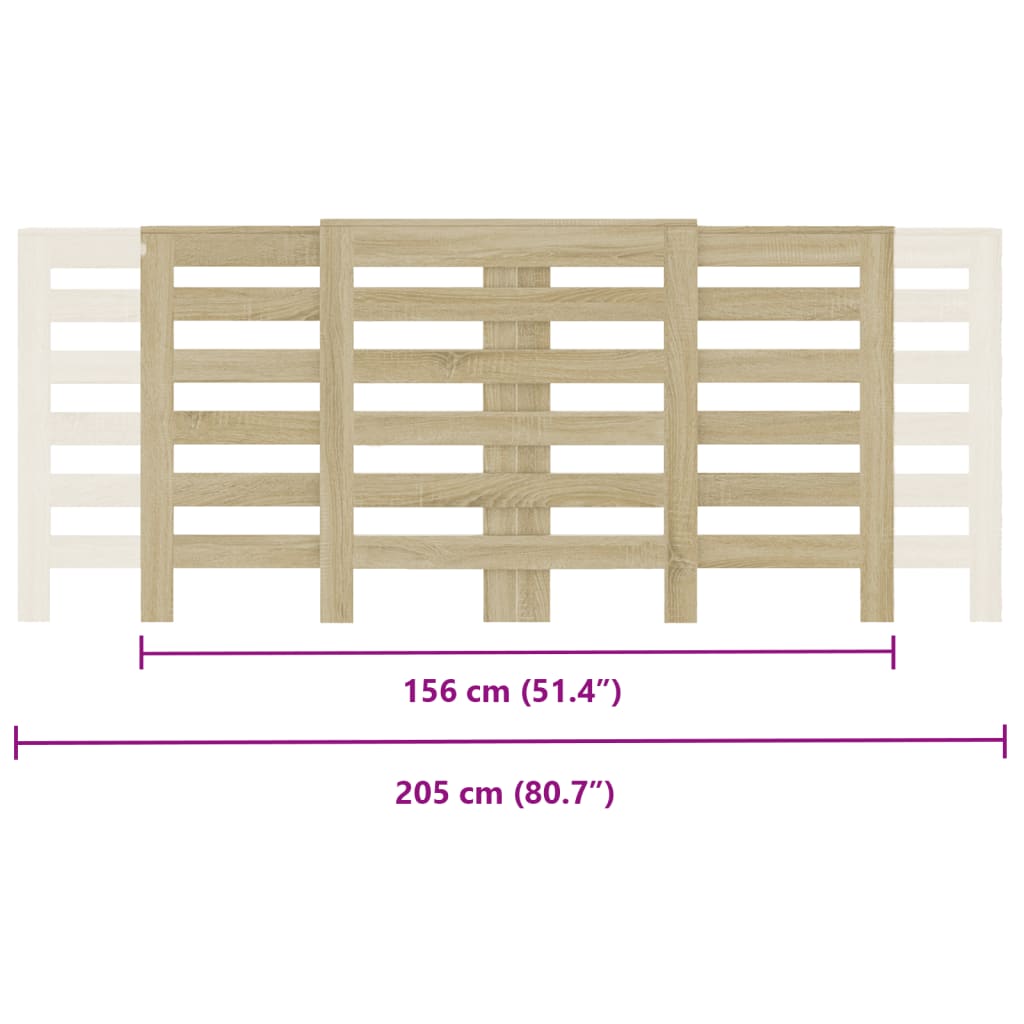 Radiatorombouw 205x21,5x83,5 cm bewerkt hout sonoma eikenkleur - AllerleiShop