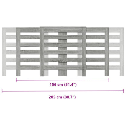 Radiatorombouw 205x21,5x83,5 cm bewerkt hout grijs sonoma eiken - AllerleiShop