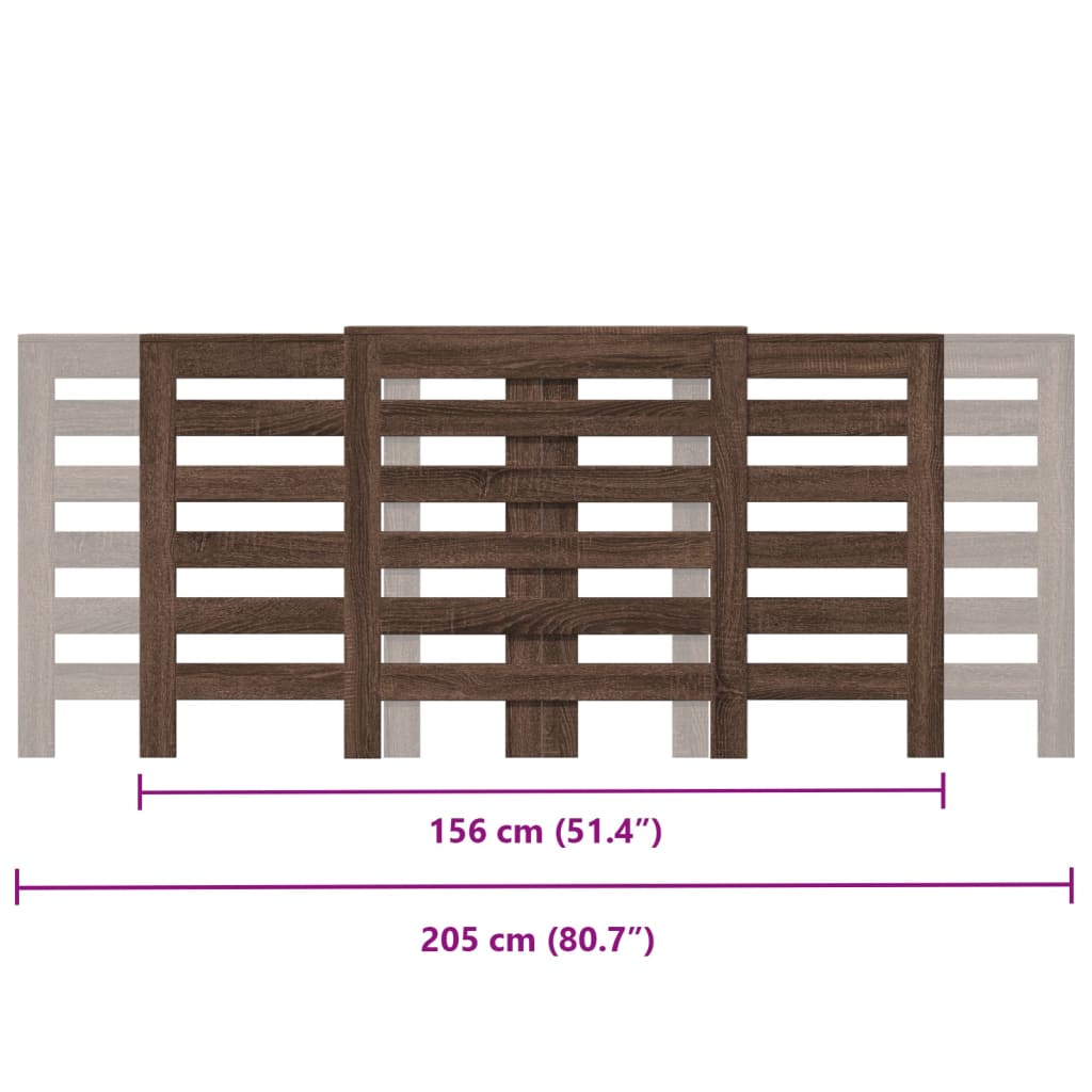 Radiatorombouw 205x21,5x83,5 cm bewerkt hout bruin eikenkleurig - AllerleiShop