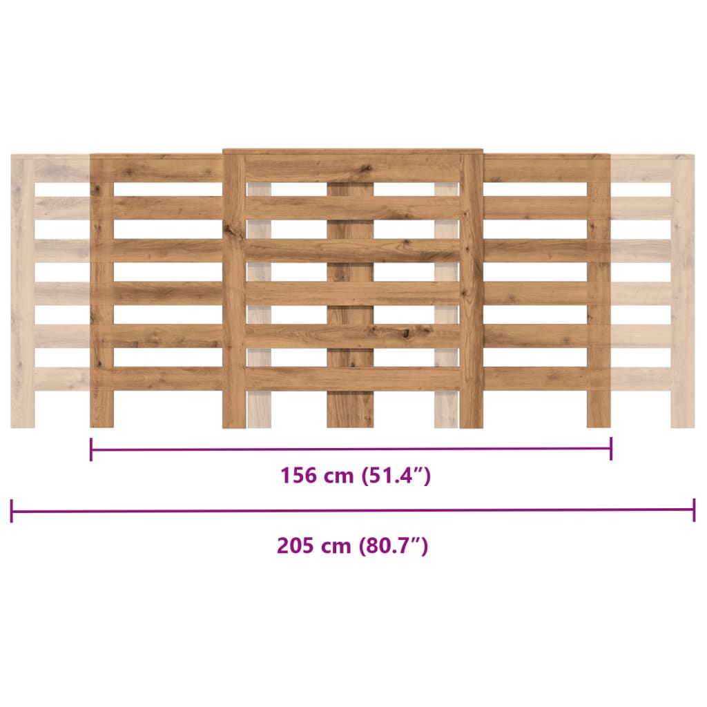 Radiatorombouw 205x21,5x83,5 cm bewerkt hout artisanaal eiken - AllerleiShop