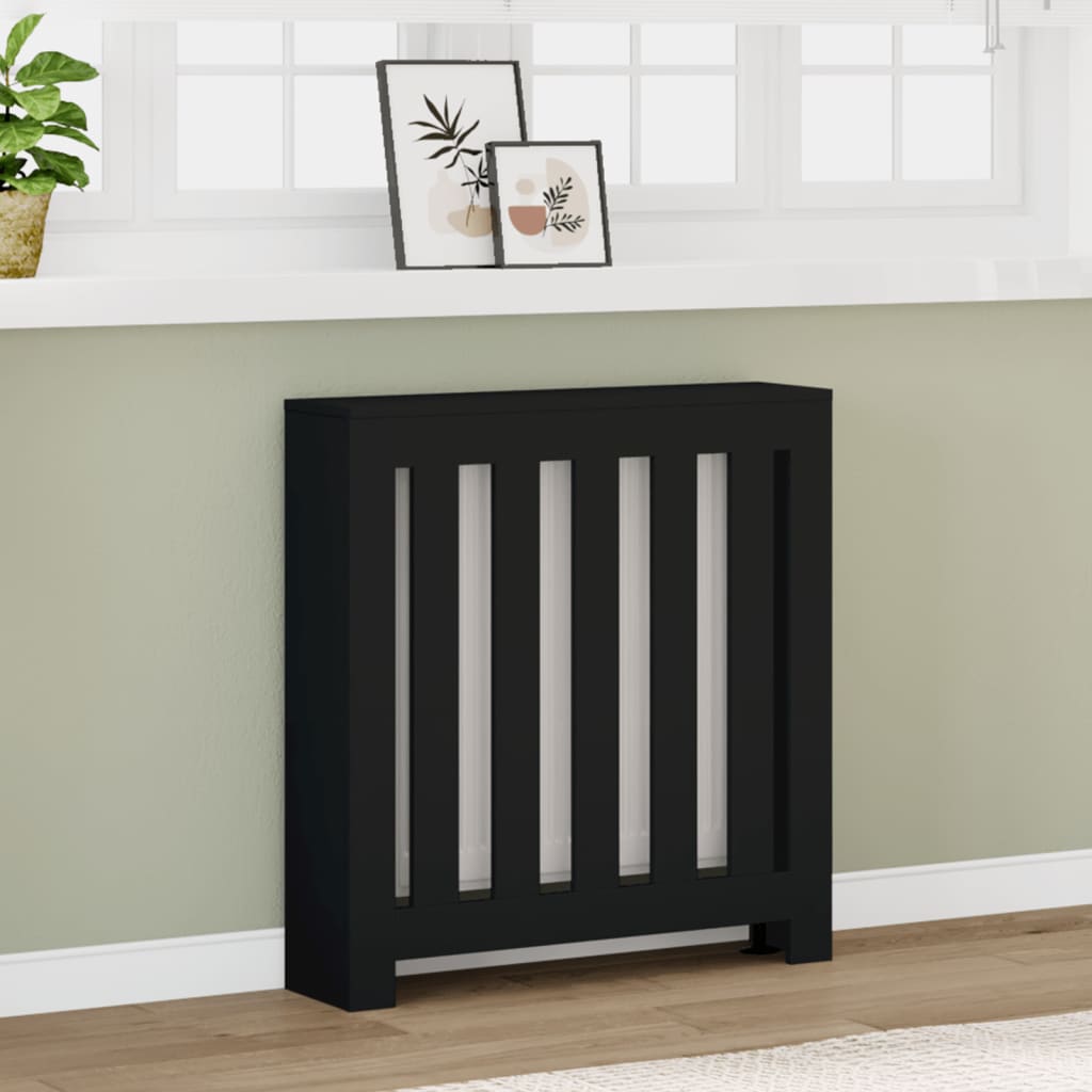 Radiatorombouw 78x20x82 cm bewerkt hout zwart - AllerleiShop