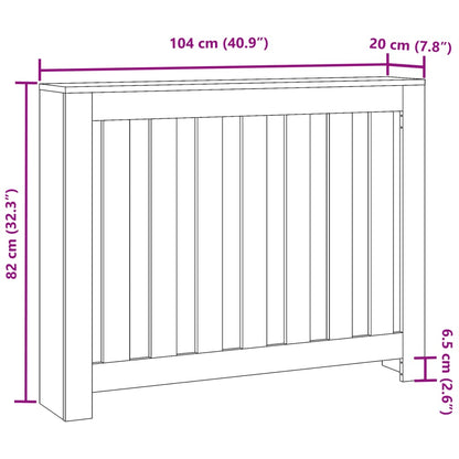 Radiatorombouw 104x20x82 cm bewerkt hout zwart - AllerleiShop