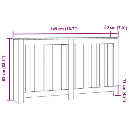 Radiatorombouw 149x20x82 cm bewerkt hout wit - AllerleiShop